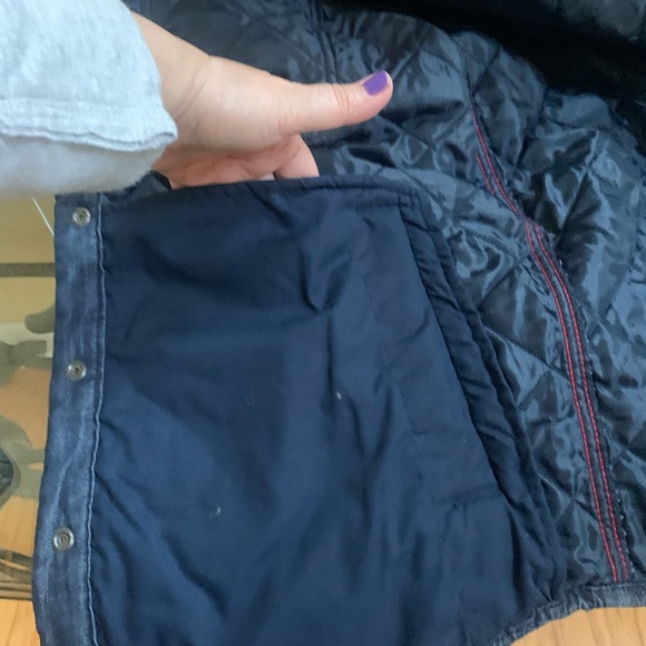 Old Navy women's M Blue quilted Barn jacket snap closure medium weight - Picture 6 of 9